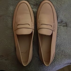J crew blush leather loafers